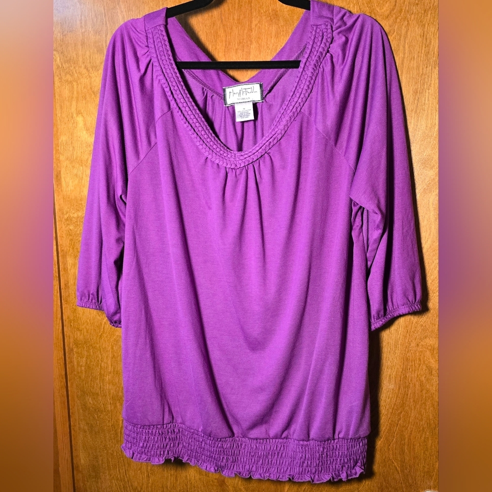 Mary McFadden Womans Purple Top Size 1X
